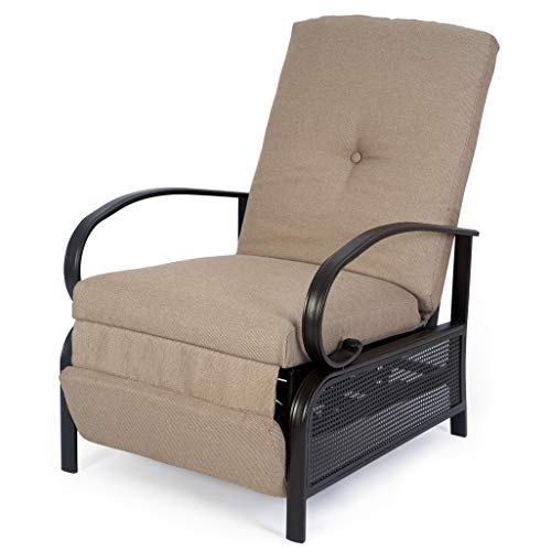 Kozyard Adjustable Patio Reclining Lounge Chair with Strong Extendable Metal Frame and Removable