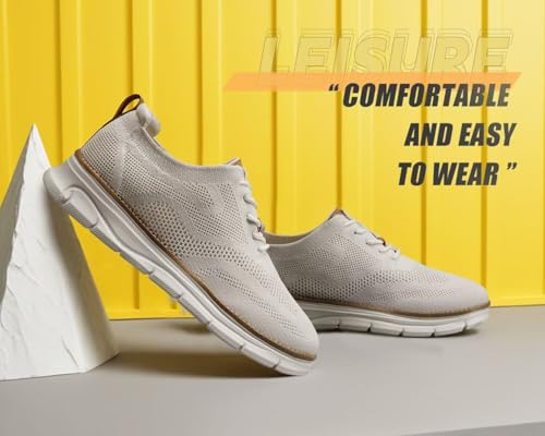 Image of Kundork Men's Casual Dress Shoes Comfort Walking Shoes Mesh Knit Lightweight Breathable Sneakers