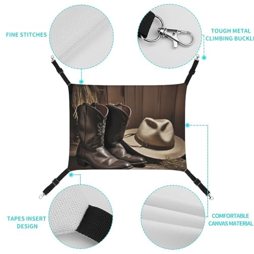 Lit doux pour chats et lapins style cowboy noir suspendu