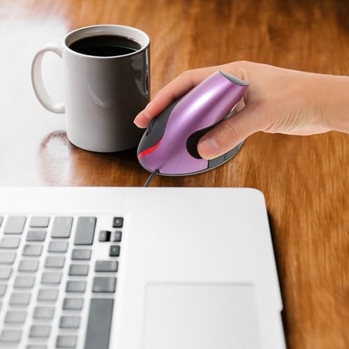 Ratón vertical para oficina con cable USB y diseño ergonómico de 5 botones 5