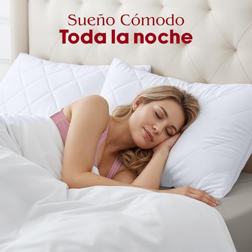 Miniatura 4 de Utopia Bedding Protectores De Almohada 50x75 Cm, Paquete De 4 Fundas De Almohada Acolchadas Con Cremallera, Funda De Almohada De Microfibra Suave Y Transpirable Blanco
