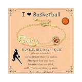Miss Chipmunk Basketball Infinity Bracelet for Girls Women,14K Gold Plated Sport Accessories Birthday Christmas Gifts for Girls Teens Players Fan Coach Team(Basketball,Gold)