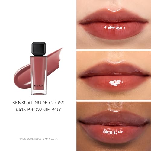 Image of HERA Sensual Nude Lip Gloss #415 BROWNIE BOY - FELIX Picked | Volumizing Sheer & Glossy Finish, Non-sticky, Moisturizing and Hydrating, Korean Makeup, 0.17 oz. (5g)