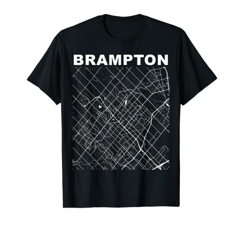Canada Souvenir Brampton City Street Map T-Shirt