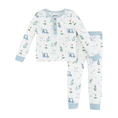 Mud Pie boys Children's Blue Golf Toddler Pajama Set