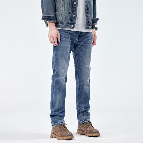 Jeans Pants Trousers Denim Spring and Autumn Men's Blue Big Bull Non Elastic Loose Classic Casual Cowboy2