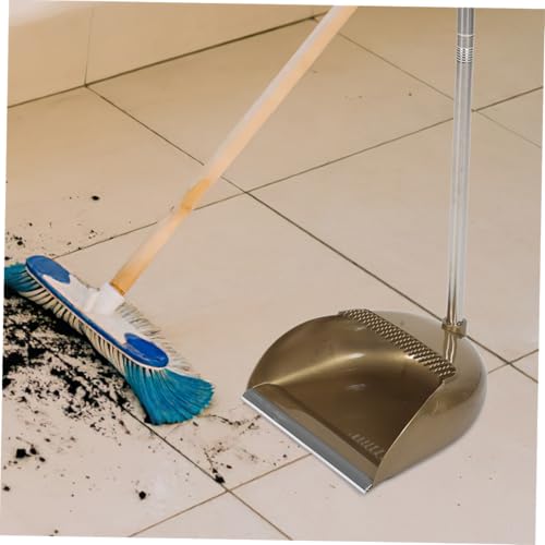 MUCKLILY Kehrgarnitur mit Langem Stiel Flexibler Besen und Kehrschaufel Set Langlebiges Haushaltsreinigungsset mit Haarentferner kamm Platzsparend Einfach Aufzuhängen für Küche und – Bild 4