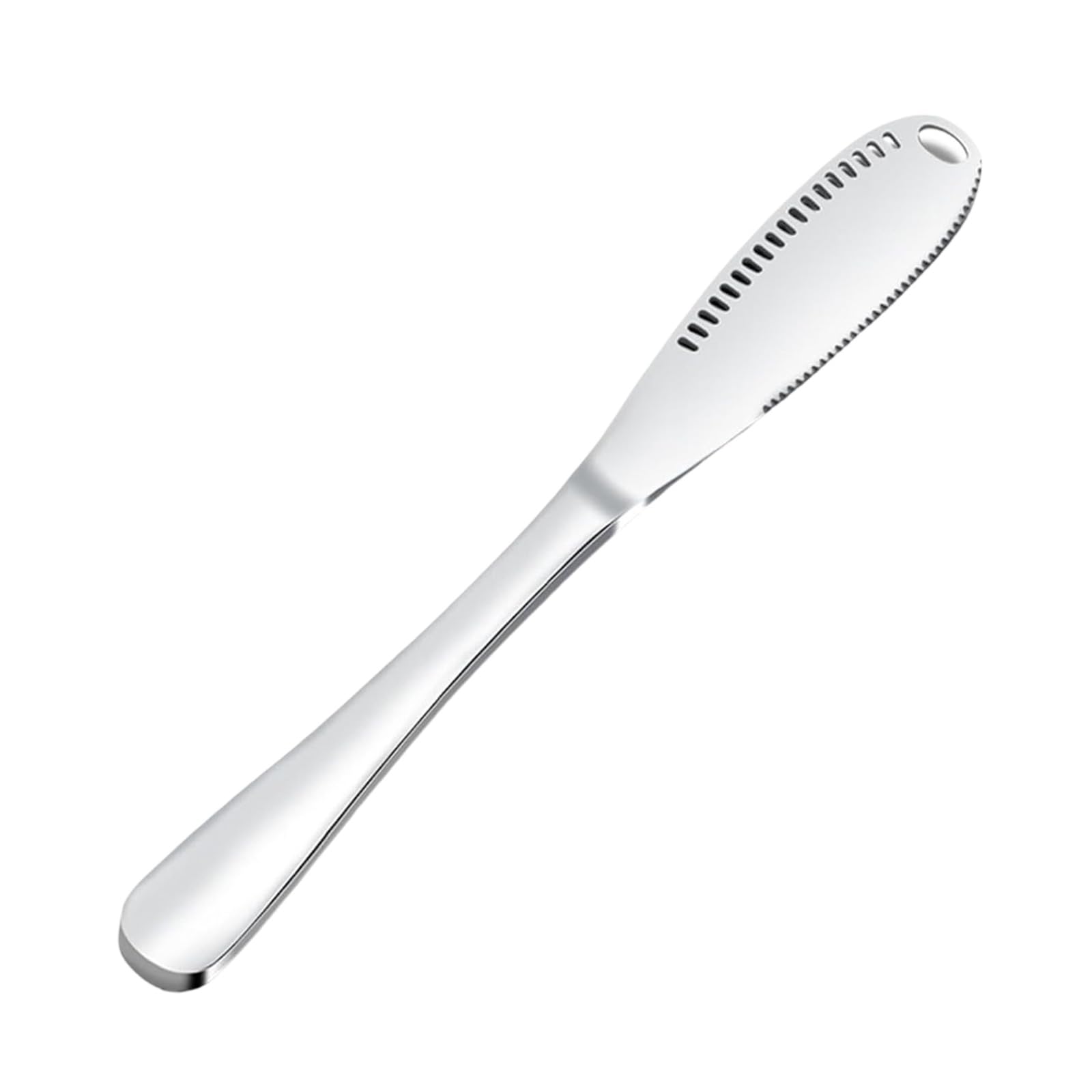 Butter Knife, 3 in 1 Stainless Steel Spreader Serrated Edge Shredding Slots Easy to Hold for Bread Butter Cheese Jam Slicer