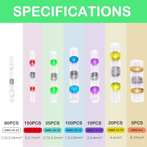 image for hongdounangguo 400pcs Solder connectors with Heat Shrink Waterproof El
