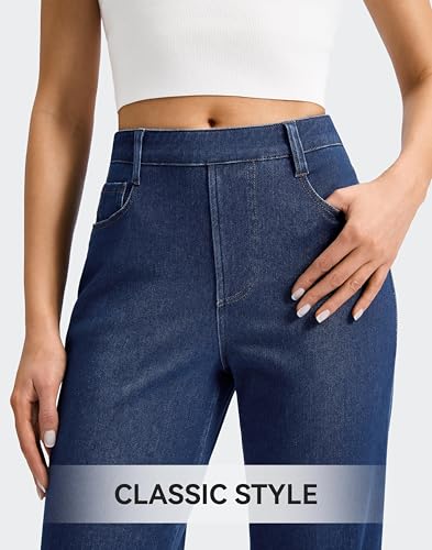 Image of Rammus Straight Leg Jeans for Women | Stretchy, Pull on, Sweatpant Jean, High Waisted, Denim Pants, Trendy, Jeggings, Bootcut, Comfortable