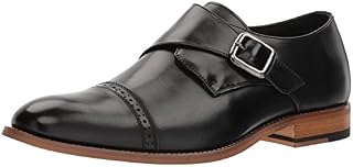 STACY ADAMS Men's Desmond Cap Toe Monk Strap Loafer, Black, 10.5 M US