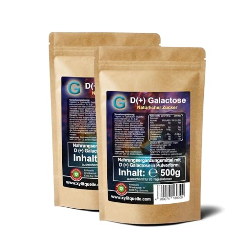 D(+) Galactose 1000 g Pulver - hochrein 99 8% - Schweizer Markenqualität - aus Akazie fermentiert & lactosefrei - Schleimzucker - sehr gut löslich