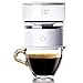 Cafetera portátil, mini taza de café individual para café a mano, fresca, de 6 a 12 onzas, café molido termal goteo instantáneo máquina y taza de viaje, color blanco