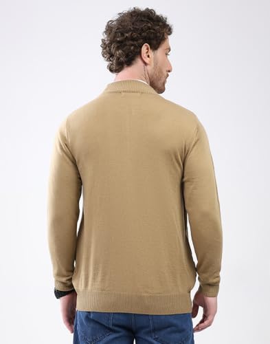 Image of Monte Carlo Men Regular Fit Full Sleeve Solid T Neck Winter Pullover (Pack of 1)