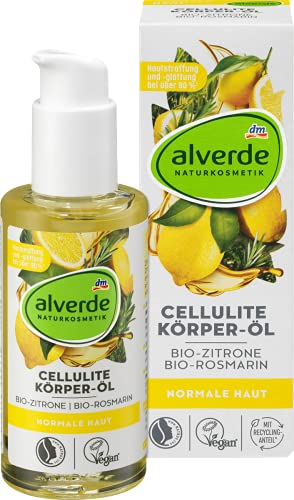alverde Aceite corporal natural para celulitis, limón orgánico, romero orgánico, 100 ml