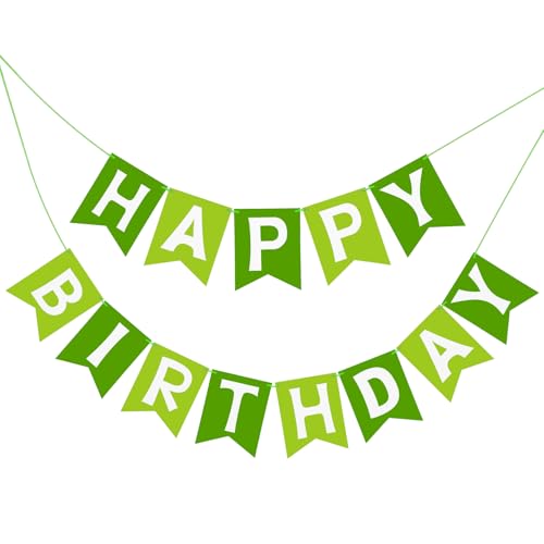 Image of Happy Birthday Banner Party Banner NO DIY Birthday Sign Green