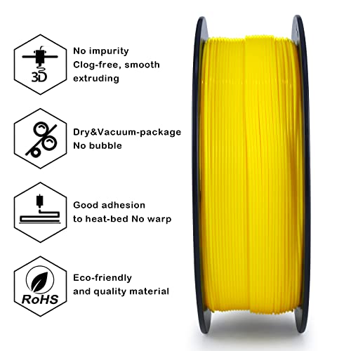 Image of ZIRO PLA Filament 1.75mm, Higher Strength &Toughness Material, 1KG Yellow | Fit for Most FDM 3D Printer, 1.75mm 1KG Spool, Dimensional Accuracy + /-0.03mm, Colorful PLA FilamenT