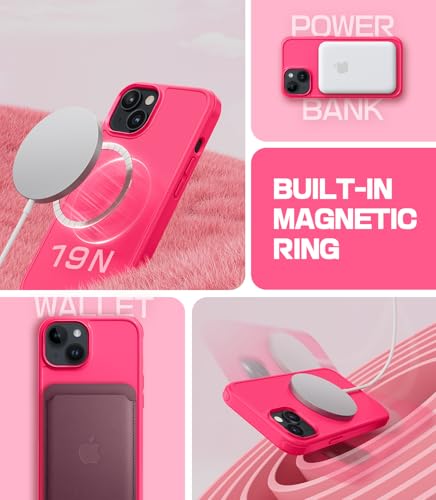 Coque pour iPhone 13/14 compatible MagSafe étui protection rose - 4