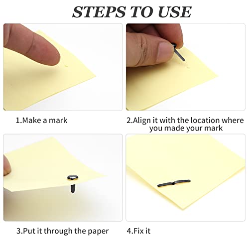 Rierdge Metal Paper Fasteners Split Pins Pastel, 8 X 12Mm Black Mini Round Brads For Art Crafting Scrapbooking Diy Decoration, 300 Pcs #TOP3