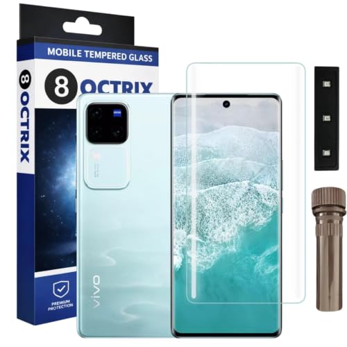 OCTRIX Premium UV Tempered Glass Screen Protector for Vivo V30/ V30 Pro | Transparent | Full Screen Coverage with UV Installation Kit (Pack Of 1)