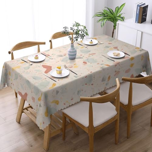 Nappe carrée Terrazzo en polyester lavable pour table rectangulaire