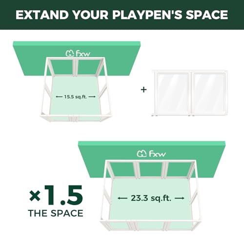 Image of FXW AuraSpace Acrylic Indoor Dog Playpen for Small and Medium Dogs, 30 inch, 2 Panels, White