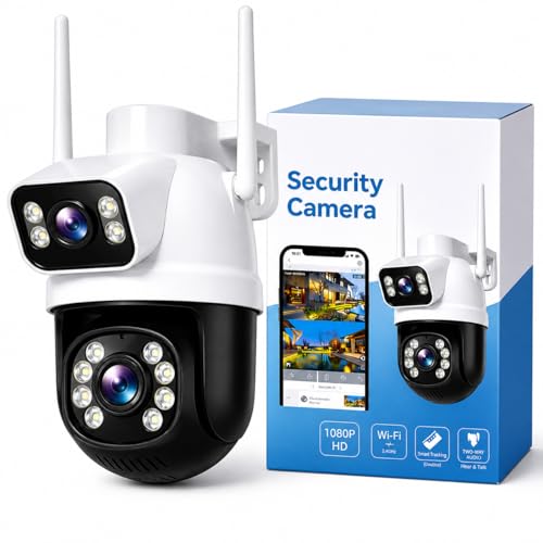 Image of IP66 8MP (5MP+5MP) Dual Lens 1080P UHD WiFi CCTV Camera for Indoor & Outdoor | Color Night Vision, AI Human /Motion Detection, SD /Cloud Storage, (Wall Premium)