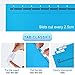 A4 Hanging File Folders, 25 Pcs Recycled Card File Folders for Filing Cabinet with Tabs and Card Inserts, Hanging Files Storage Folders for Office and School, Light Blue