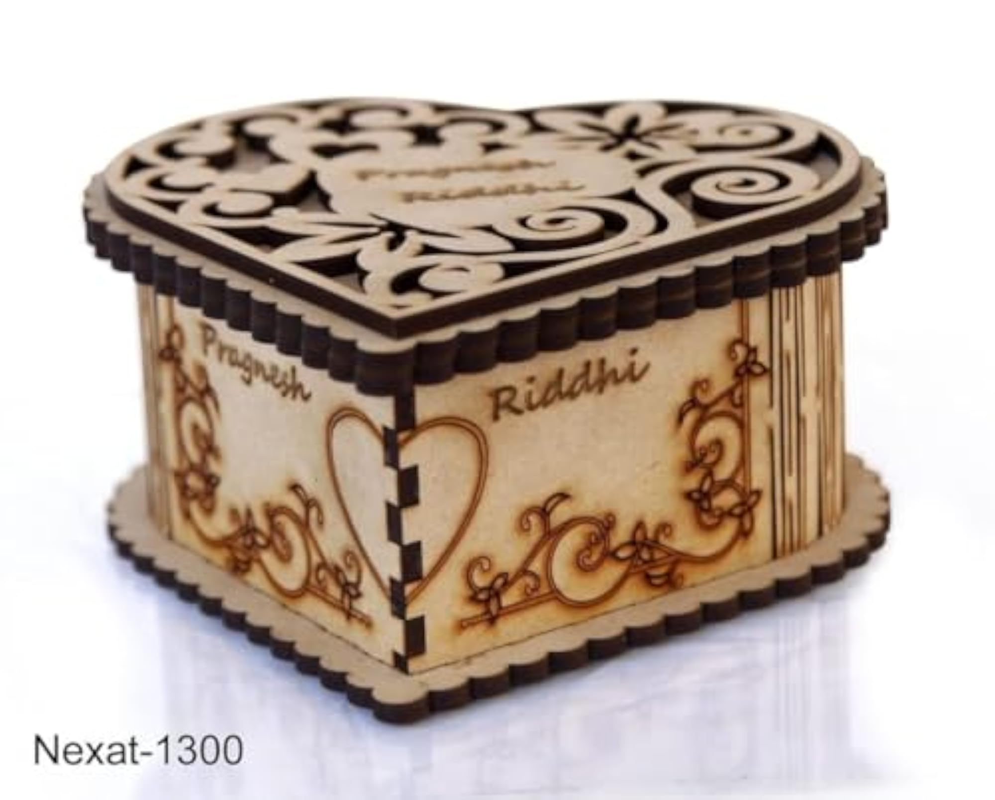 Premium MDF Wooden Ring Box with Soft Velvet Insert