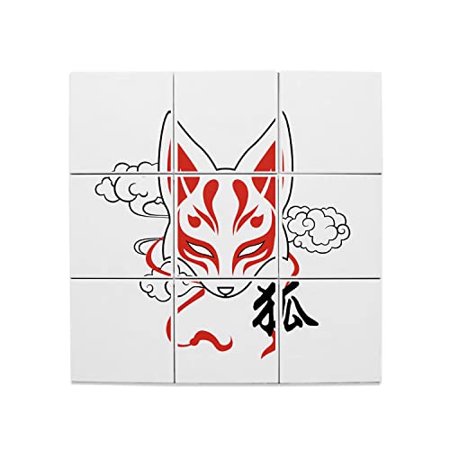 Carreaux céramique kitsune renard japonais 15,2x15,2 cm pour fresque murale