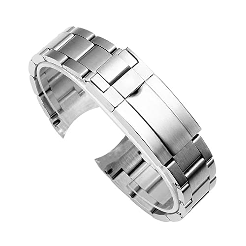 Bracelet de montre for Rolex for DAYTONA for GMT for SUBMARINER accessoires de montre bracelet en métal solide en acier inoxydable fermoir bracelet de montre 20mm ( Color : Bright silver , Size : 21mm