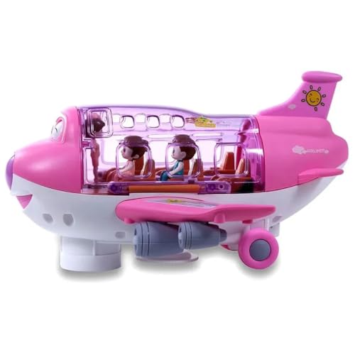 Avião Bate e Volta Luz e Som musical Gira 360 graus