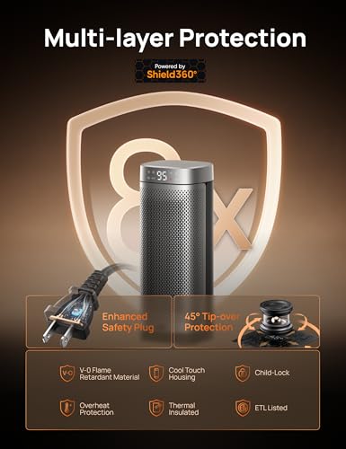 DREO Space Heaters for Indoor Use, 16 Inch Fast Heating Portable Heaters with Remote, 12H Timer, 70° Oscillation, Overheat Protection, Safety Heat, Large PTC Ceramic Electric for Bedroom Home Office - Image 5