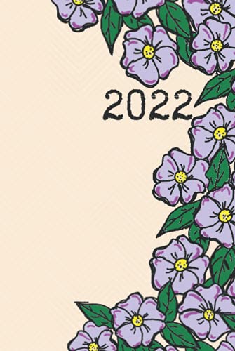Daily Diary one page per day 2022: unique handmade floral design| 6x9 | 368 pages |spaces for daily goals | meals and water trackers | notes | important events | contacts image 2