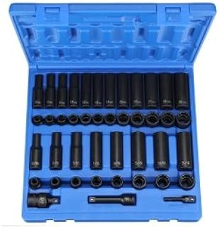 Grey Pneumatic GRE1643RD 0.37 in. Drive SAE & Metric Standard44; Deep Socket - 12 Point - 43 Piece