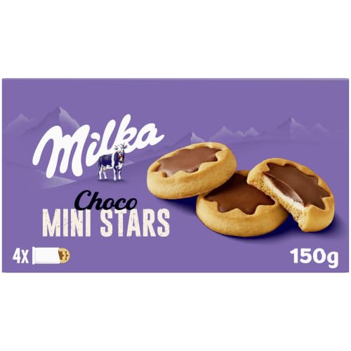 Milka Choco Mini Stars Galletas Cubiertas con Chocolate con Leche, 150g