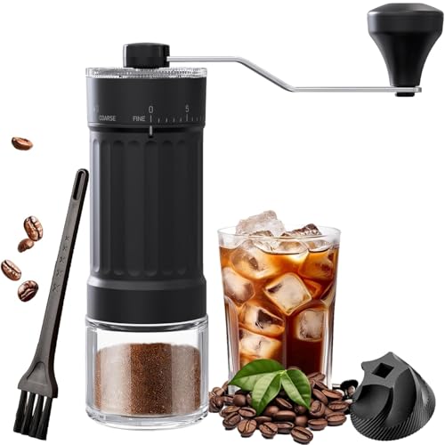 External Adjustable Manual Coffee Grinder, with High Precision Ceramic Contemporary Conical Burr, 40-Grade Portable Adjustable Settings, for Aeropress, Espresso, Pour Over, French Press, Moka pots