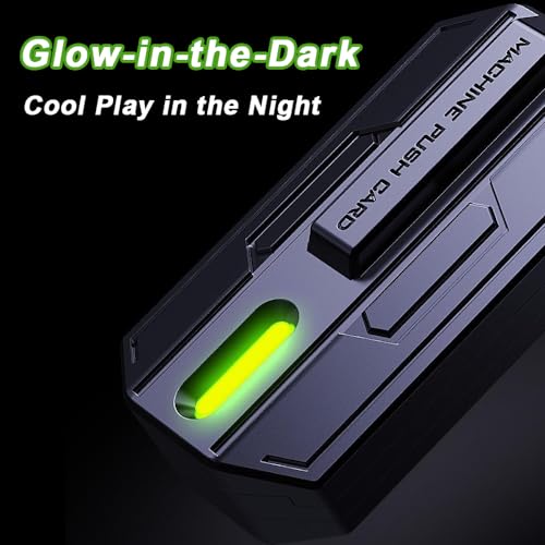 STONESTAR Mecha Fidget Slider, Glow-in-The-Dark Magnetic Metal Fidget Toys, 3-Layer Push Card Sensory Toys EDC Fidget Toy for Adults, Helps Relieve ADHD/Anxiety/Stress (Green Light) - Thumbnail 5