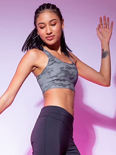 Image of Medium Support Sports Bra for Women | Crossback Design | Removable Padding Grey