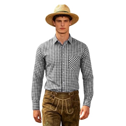Chemise à carreaux manches courtes boutonnée pour homme