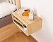 WOODCHES Floating Nightstand Wooden, Bedside Table, Nightstand Shelf, Handmade, Wall Mounted Bedside Shelf, Minimalist and Unique Style (Natural)