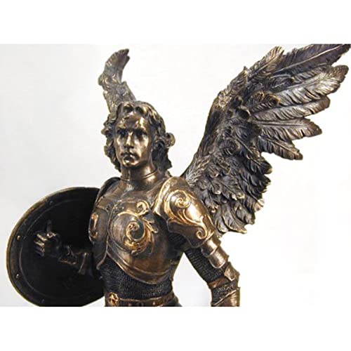 Archangel Saint Michael Statue Real Bronze Powder Cast Sculpture 12 ½-Inch #TOP1