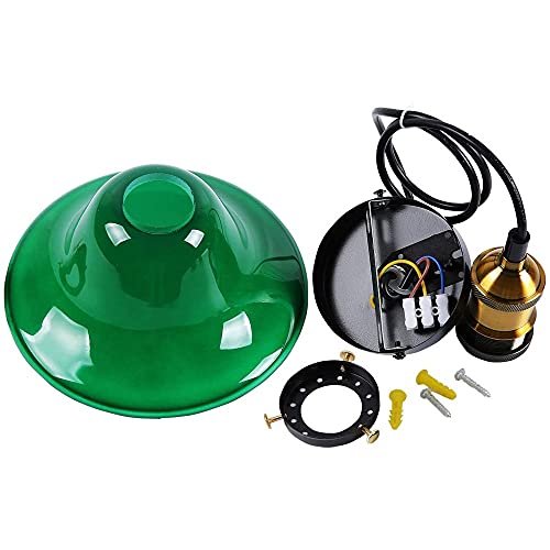Lámpara de techo vintage verde E27 para barra de cafetería e isla de cocina industrial 2