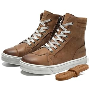 BORLENI Herren Leder Motorradstiefel XZ006