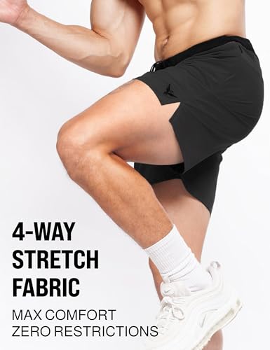 YOGA CROW 5" Men's Yoga Shorts –Mens Athletic Shorts with Zipper Pockets, Breathable Liner, Mens Running Shorts, Hot Yoga2