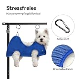 Faltbarer Hundepflegetisch-Arm mit Tischklemme – Höhenverstellbar 66–102 cm, Grooming-Arm mit Hängematte & Anti-Sitz-Schlaufe, Hunde-Fixierung für kleine & mittelgroße Hunde, Zuhause oder Salon