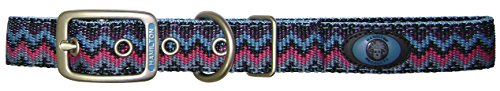 Hamilton Deluxe Hundehalsband, doppelt Dickes Nylon, 2,5 x 50,8 cm, gebürstete Hardware, Ocean Weave Cover