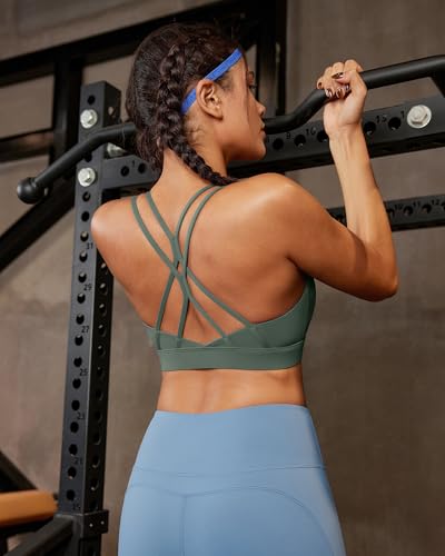 Image of RUNNING GIRL Sports Bras for Women,Strappy Crisscross Back Padded Low Impact Running Sports Bra with Removable Cups