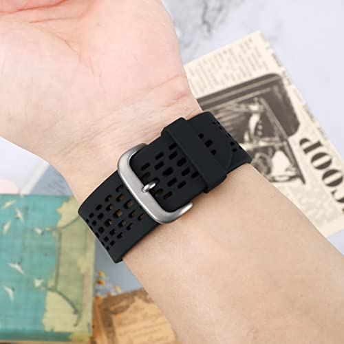 ECSiNG Silicone Watch Strap Compatible with Garmin Approach S2 /S4 Activity Trackers Quick Release Watch Band Replacement Wristband Bracelet Black - Image 3