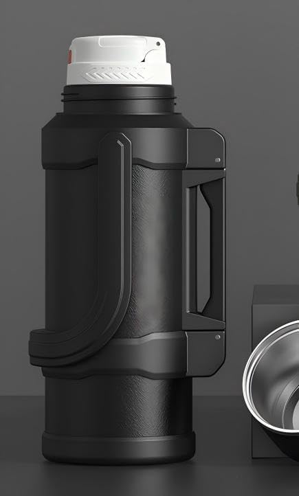 85oz (2.5L) Stainless Steel Vacuum Insulated Thermos, Large Insulated Travel Water Jug & Coffee Thermoses with Handle and Cup for Hiking, Fishing (85, Fluid Ounces) - Image 4